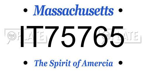 IT75765 Massachusetts License Plate