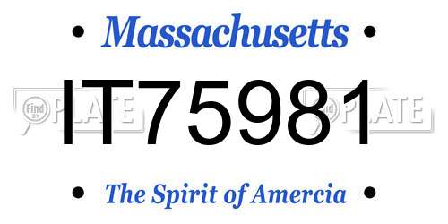 IT75981 Massachusetts License Plate