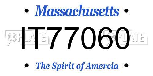 IT77060 Massachusetts License Plate