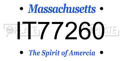 IT77260 Massachusetts License Plate
