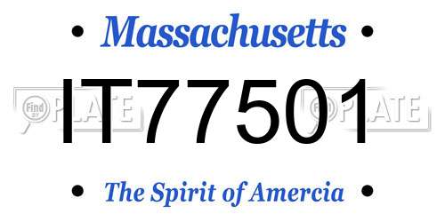 IT77501 Massachusetts License Plate