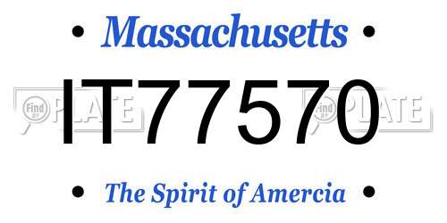 IT77570 Massachusetts License Plate