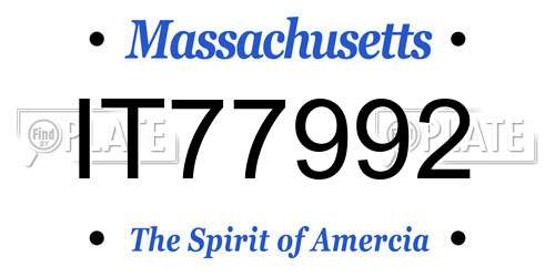 IT77992 Massachusetts License Plate