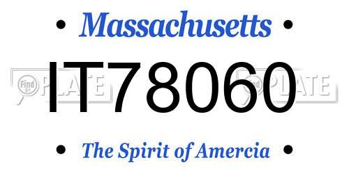 IT78060 Massachusetts License Plate
