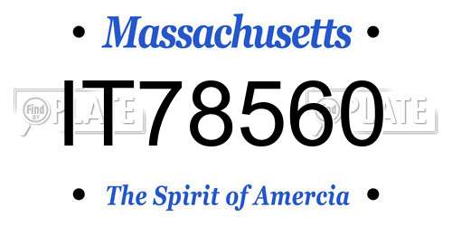 IT78560 Massachusetts License Plate