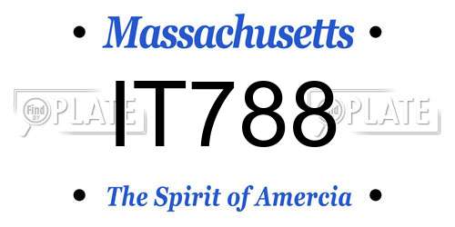 IT788 Massachusetts License Plate