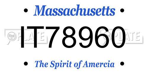 IT78960 Massachusetts License Plate