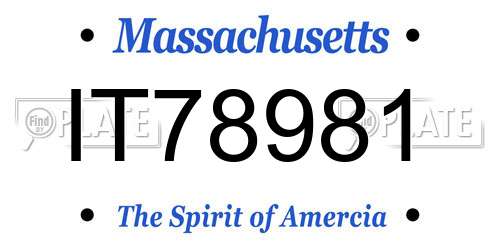 IT78981 Massachusetts License Plate