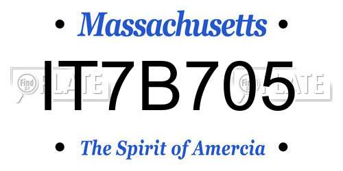 IT7B705 Massachusetts License Plate
