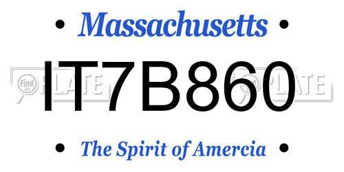 IT7B860 Massachusetts License Plate