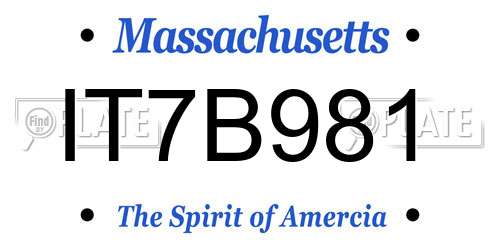 IT7B981 Massachusetts License Plate