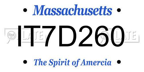 IT7D260 Massachusetts License Plate