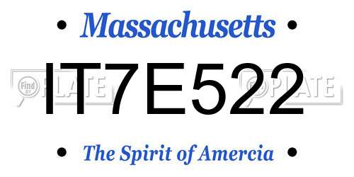 IT7E522 Massachusetts License Plate