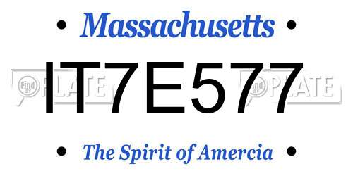 IT7E577 Massachusetts License Plate