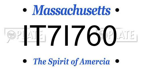 IT7I760 Massachusetts License Plate