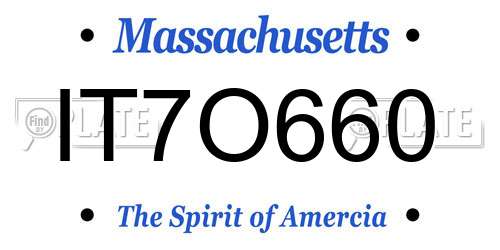 IT7O660 Massachusetts License Plate
