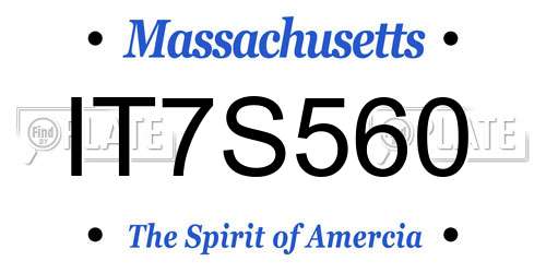 IT7S560 Massachusetts License Plate