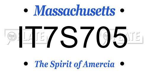IT7S705 Massachusetts License Plate