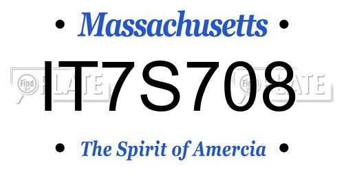 IT7S708 Massachusetts License Plate