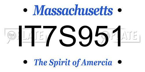 IT7S951 Massachusetts License Plate