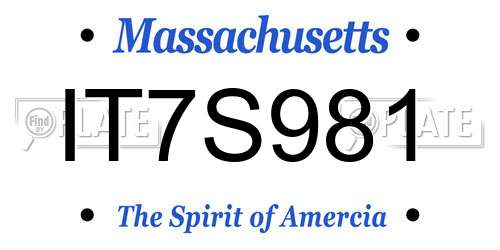 IT7S981 Massachusetts License Plate
