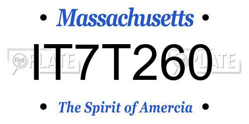 IT7T260 Massachusetts License Plate