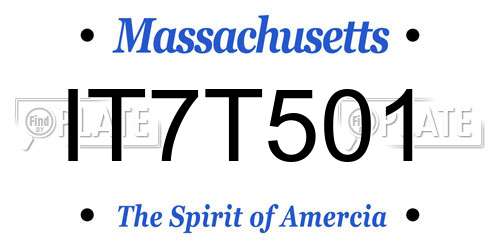 IT7T501 Massachusetts License Plate