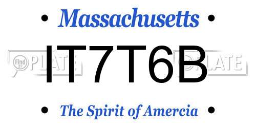 IT7T6B Massachusetts License Plate