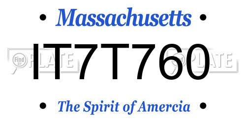 IT7T760 Massachusetts License Plate