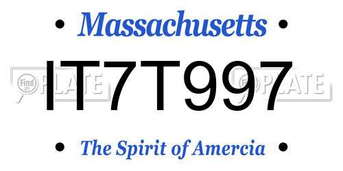 IT7T997 Massachusetts License Plate