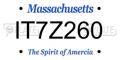 IT7Z260 Massachusetts License Plate