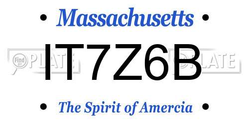 IT7Z6B Massachusetts License Plate