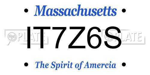 IT7Z6S Massachusetts License Plate