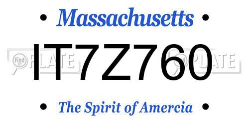IT7Z760 Massachusetts License Plate