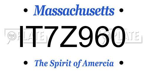 IT7Z960 Massachusetts License Plate