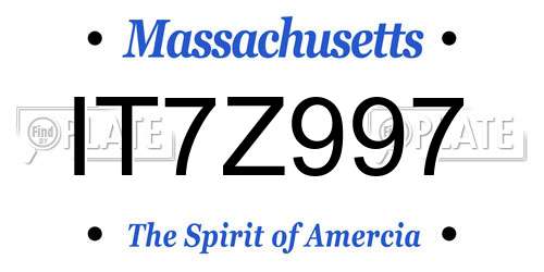 IT7Z997 Massachusetts License Plate