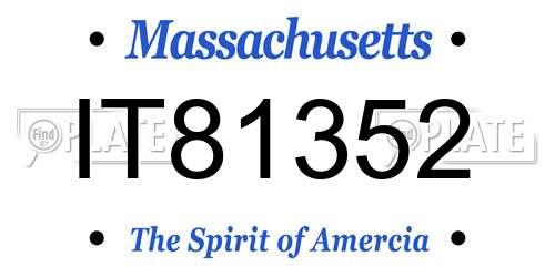IT81352 Massachusetts License Plate