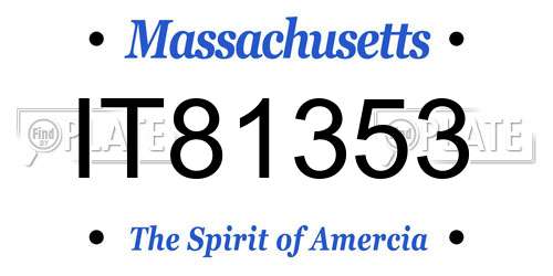 IT81353 Massachusetts License Plate