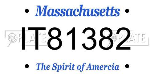 IT81382 Massachusetts License Plate