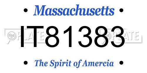 IT81383 Massachusetts License Plate