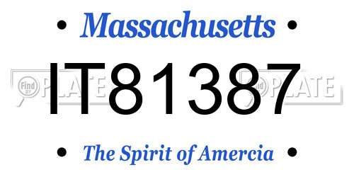 IT81387 Massachusetts License Plate