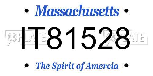 IT81528 Massachusetts License Plate