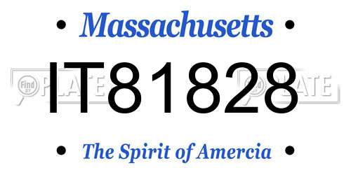 IT81828 Massachusetts License Plate
