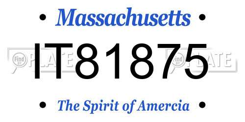 IT81875 Massachusetts License Plate