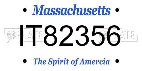 IT82356 Massachusetts License Plate