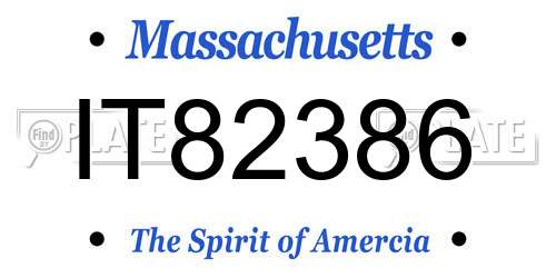 IT82386 Massachusetts License Plate