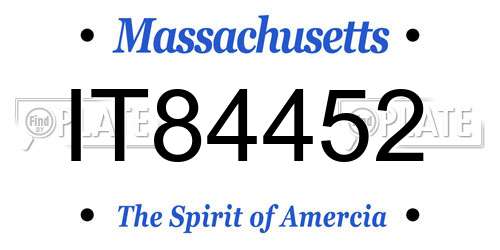 IT84452 Massachusetts License Plate