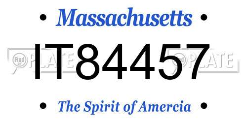 IT84457 Massachusetts License Plate