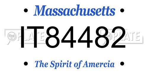 IT84482 Massachusetts License Plate