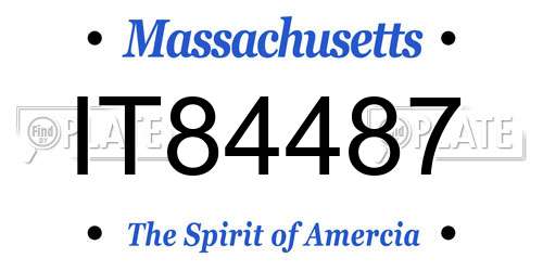 IT84487 Massachusetts License Plate